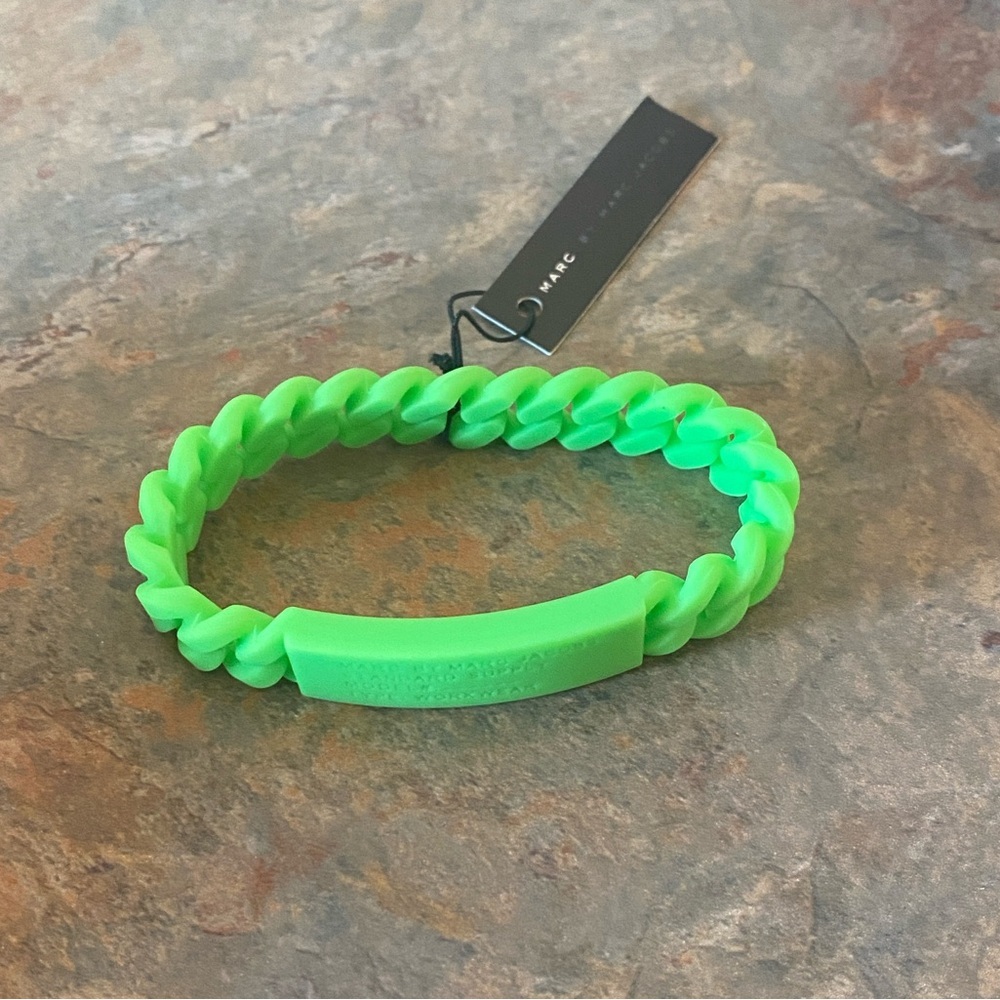 Marc By Marc Jacobs Neon Green RubberChain Bracelet NWT